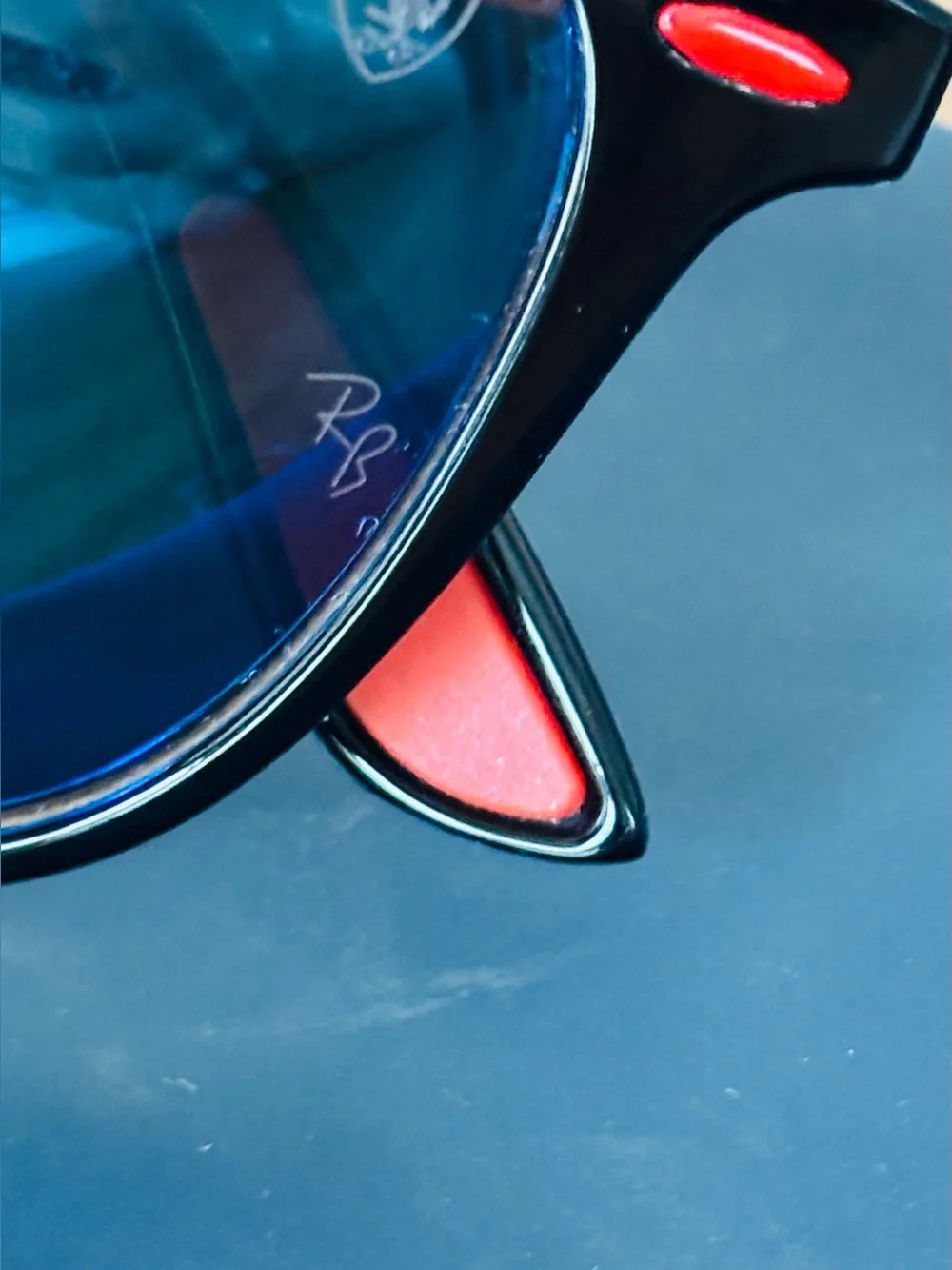 Ray-Ban x Scuderia Ferrari Black Frame, Blue Lens Sunglasses made in Italy